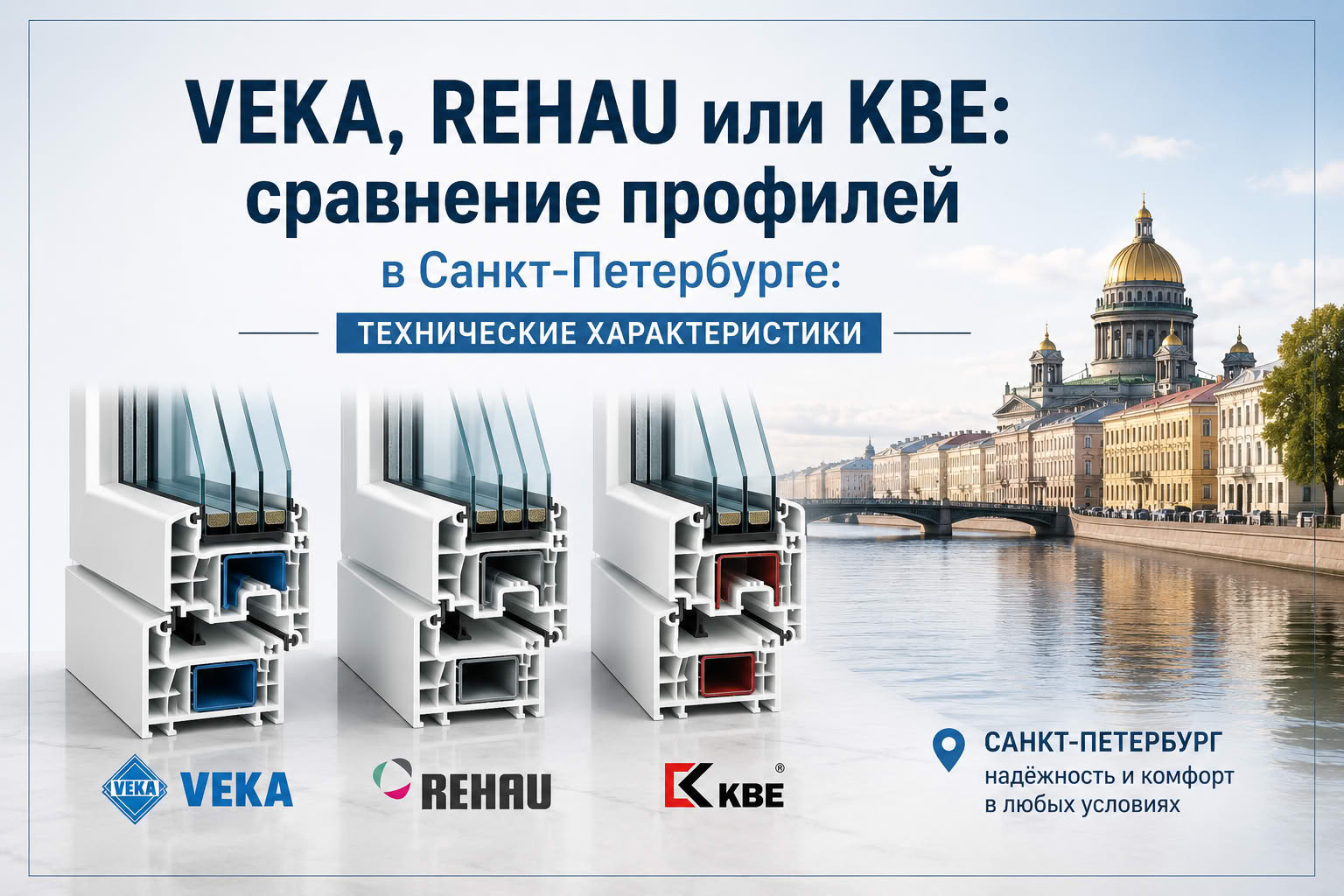 Сравнительный анализ профилей VEKA, REHAU и KBE в Санкт-Петербурге: технические характеристики